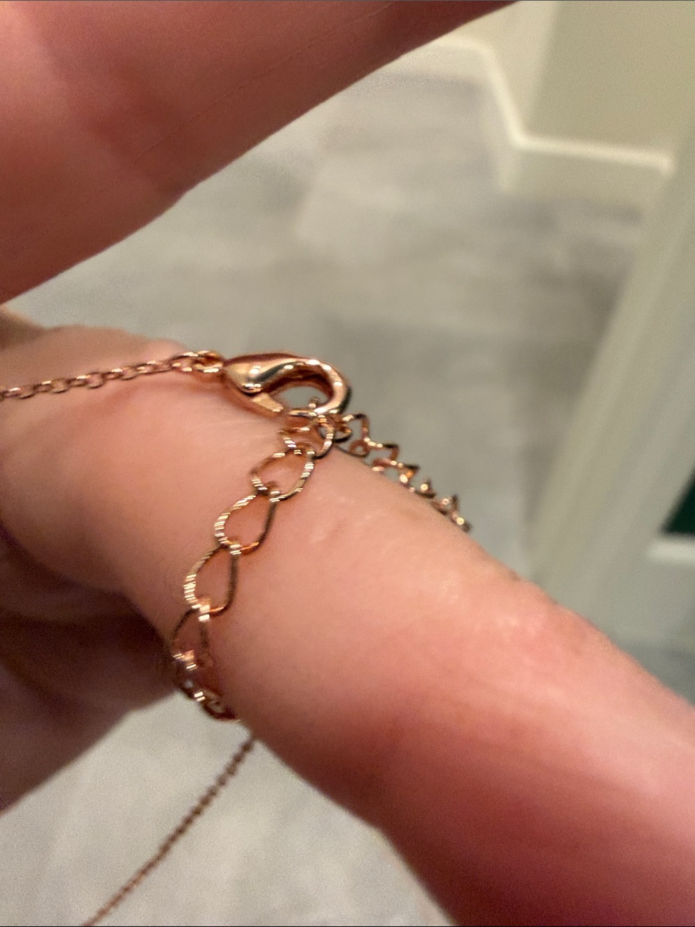 Park Lane Rose Gold Necklace with Aurore Boreale Crystal Accent - Picture 3 of 4